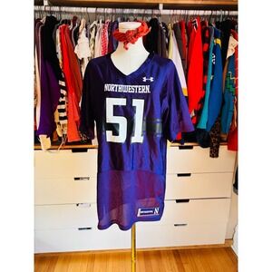 NWT‎ Under Armour Northwestern Jersey Women YXL Purple Football 51 Official